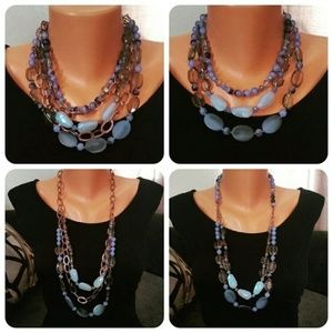 Necklace Multistrand English Rose NWT Purple